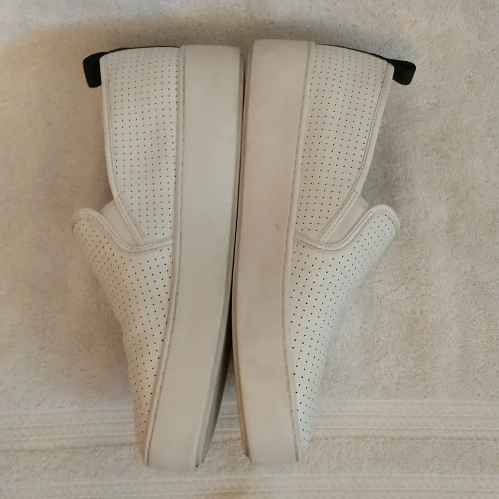 Michael Kors Leather Teddi Platform Slip-on, White, Women's‎ Size 9 And 1/2